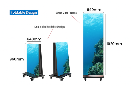 Portable Foldable LED Poster Screen – 640mm × 1920mm - P1.86